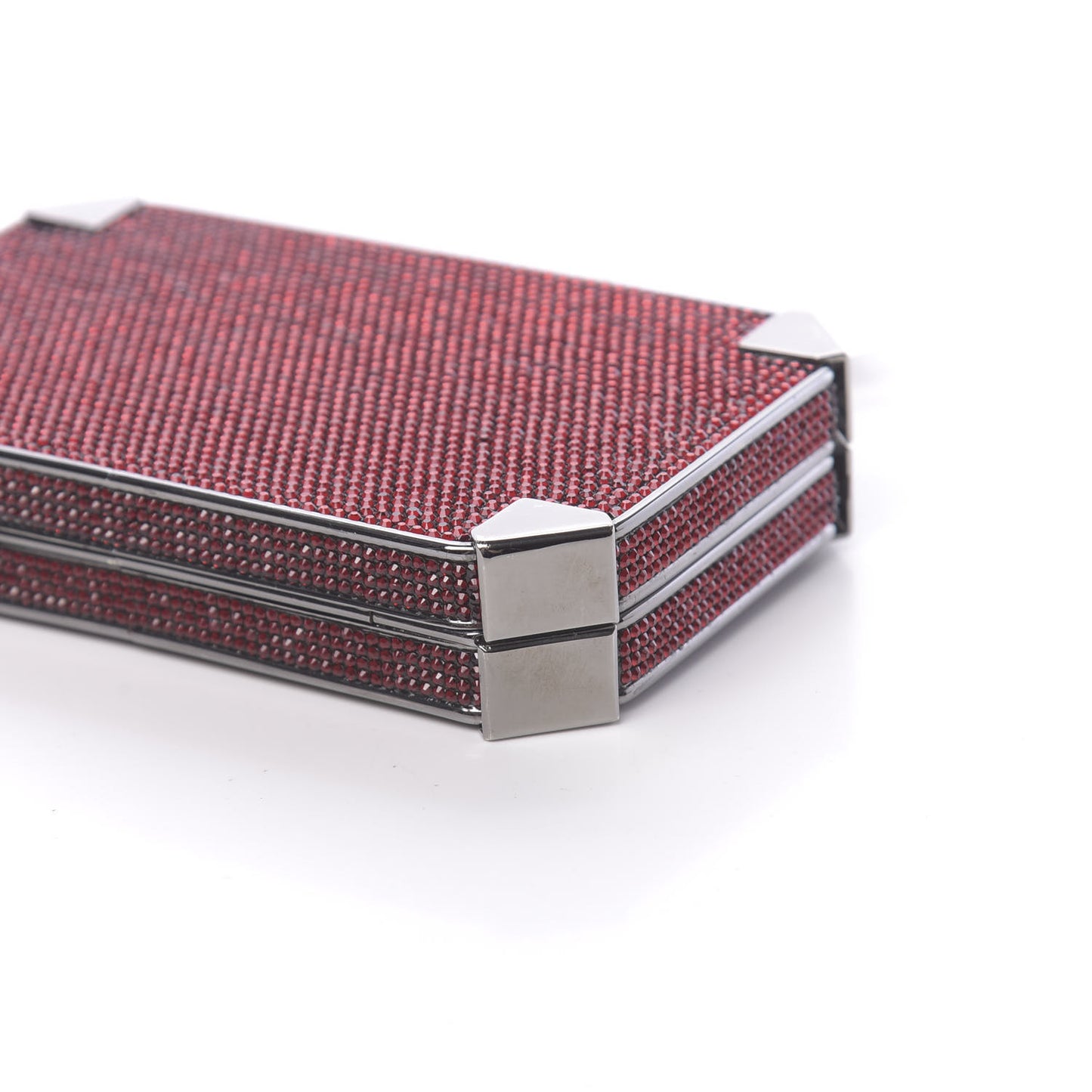 Crystal Minaudiere Clutch Crimson