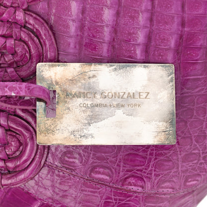 Nancy Gonzalez Crocodile Satchel Fuchsia 10 of 16