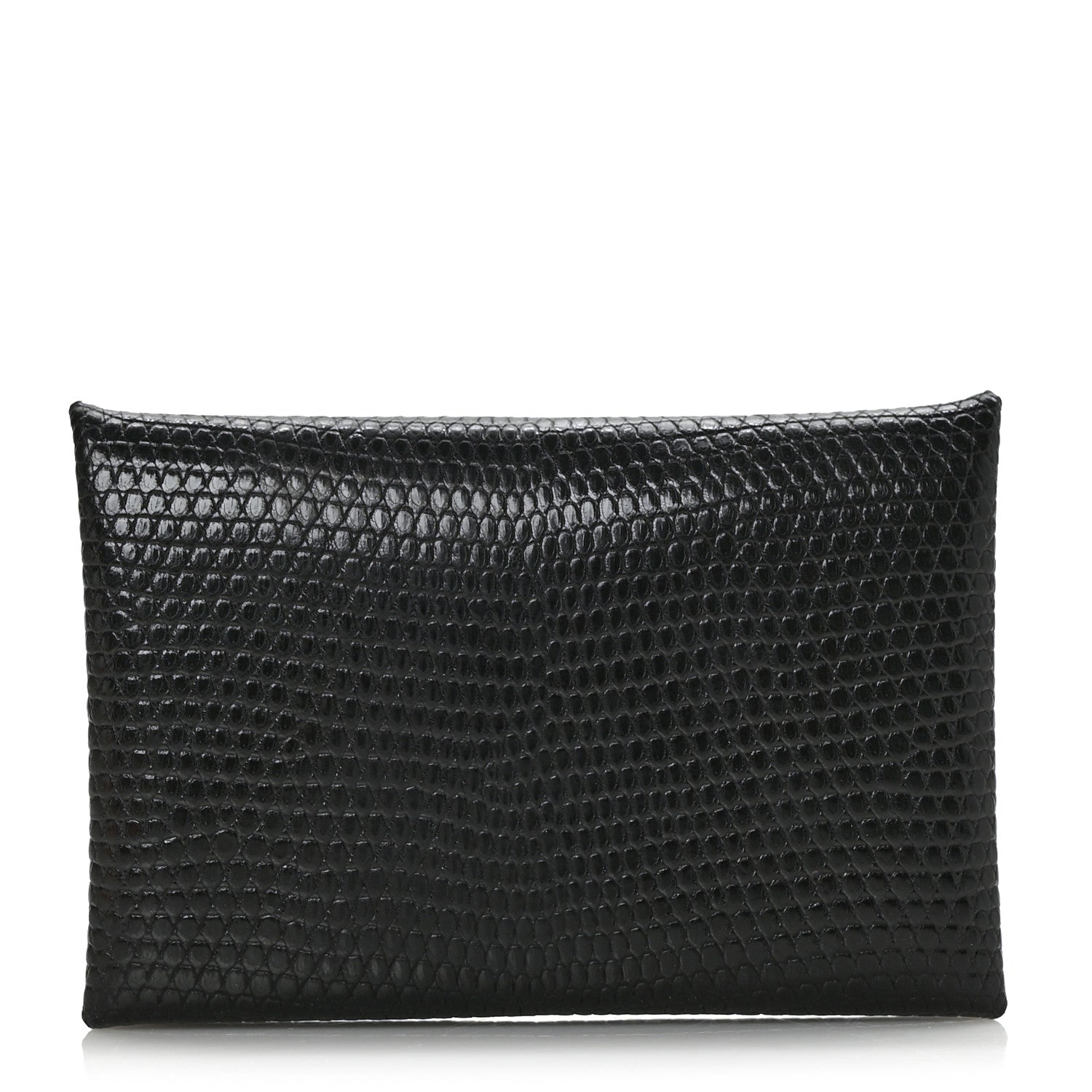 Hermes Lizard Calvi Card Case Black 1 of 7