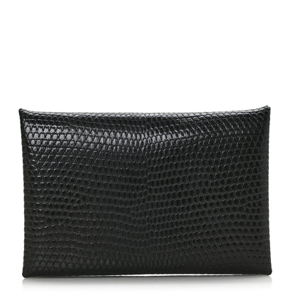 Hermes Lizard Calvi Card Case Black 1 of 7