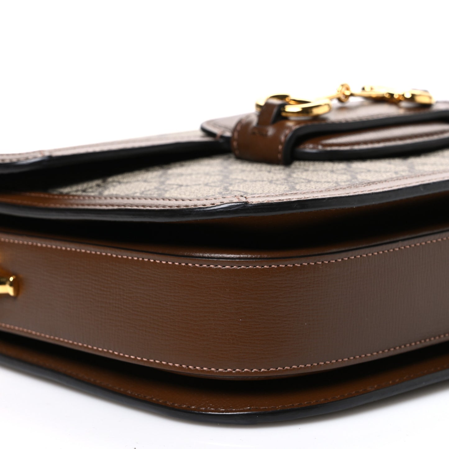 GG Supreme Monogram Horsebit 1955 Shoulder Bag Beige Brown Sugar