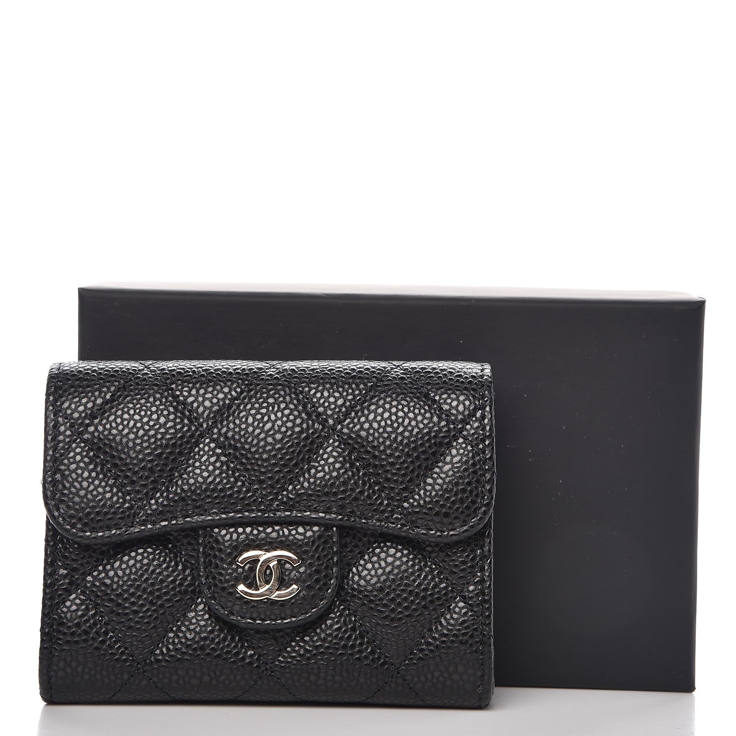 Chanel Caviar Quilted Flap Card Holder Wallet Black 8 of 8