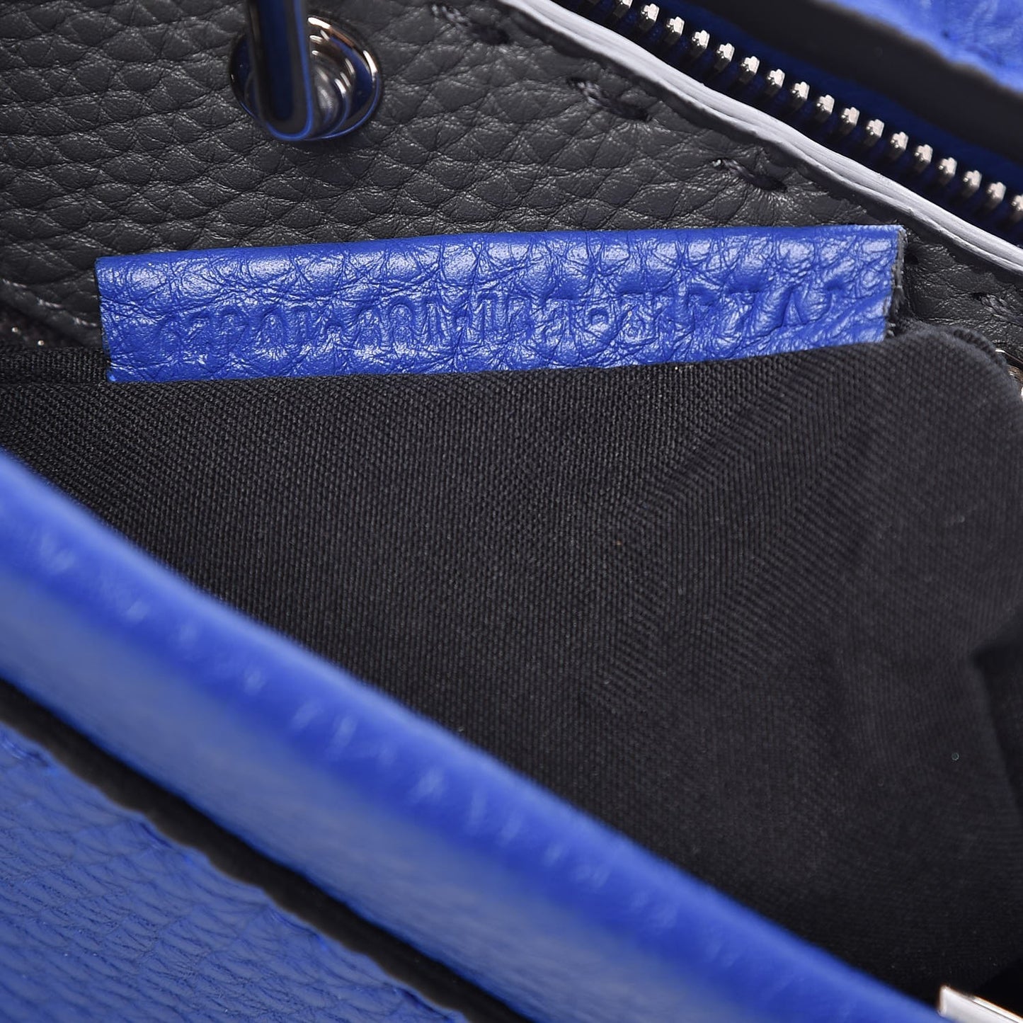 Cuoio Romano Selleria Bi-Color Mini Peekaboo Iconic Fit Satchel Blue Neon Asfalto