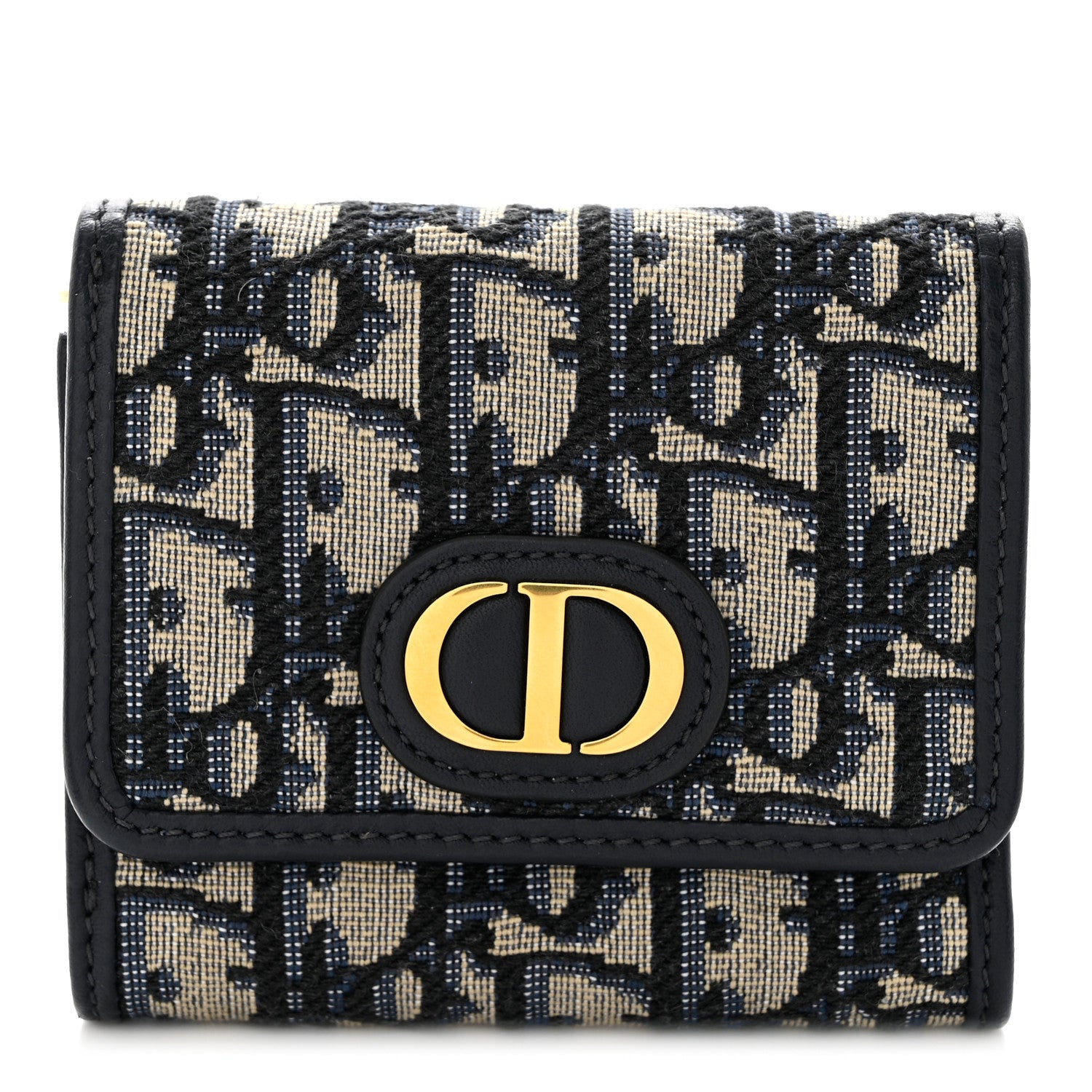 Christian Dior Oblique 30 Montaigne Lotus Wallet Blue 1 of 6