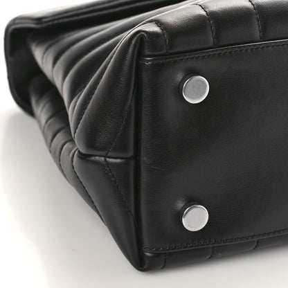 Saint Laurent Calfskin Y Quilted Monogram Medium Loulou Satchel Black 8 of 9