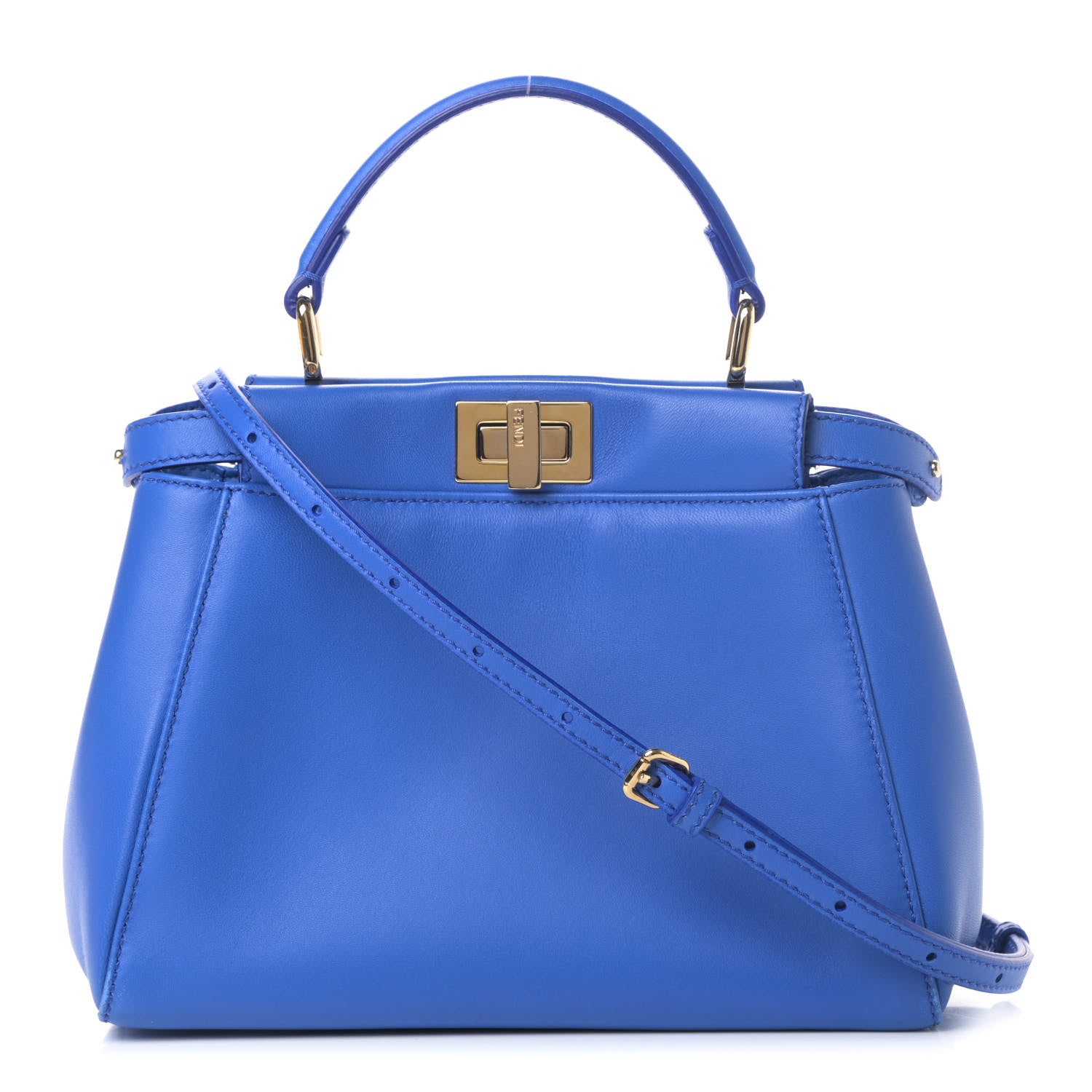 Fendi Nappa Mini Peekaboo Iconic Satchel Bleuette 1 of 9