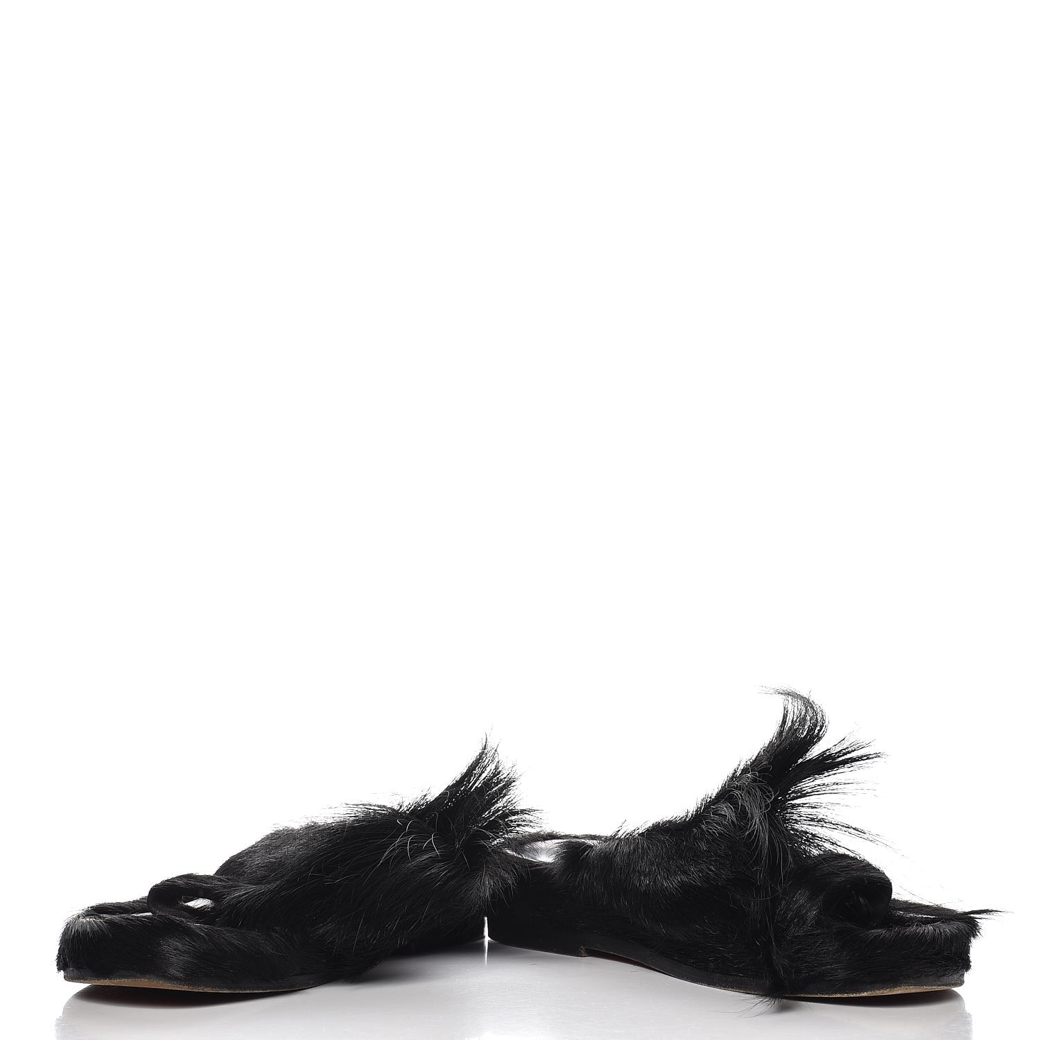 Christian Louboutin Fur Mens Cromac Flat Slide Sandals 41 Black 6 of 11