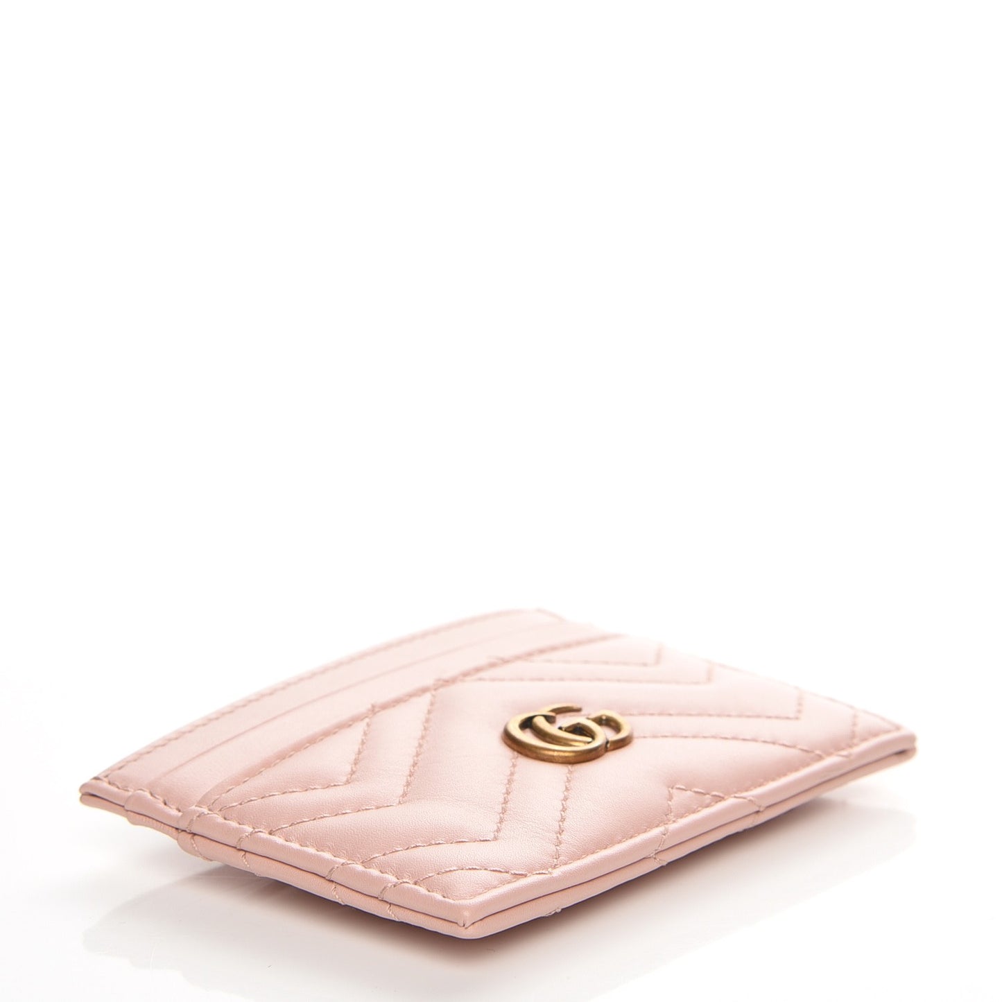 Calfskin Matelasse GG Marmont Card Holder Perfect Pink