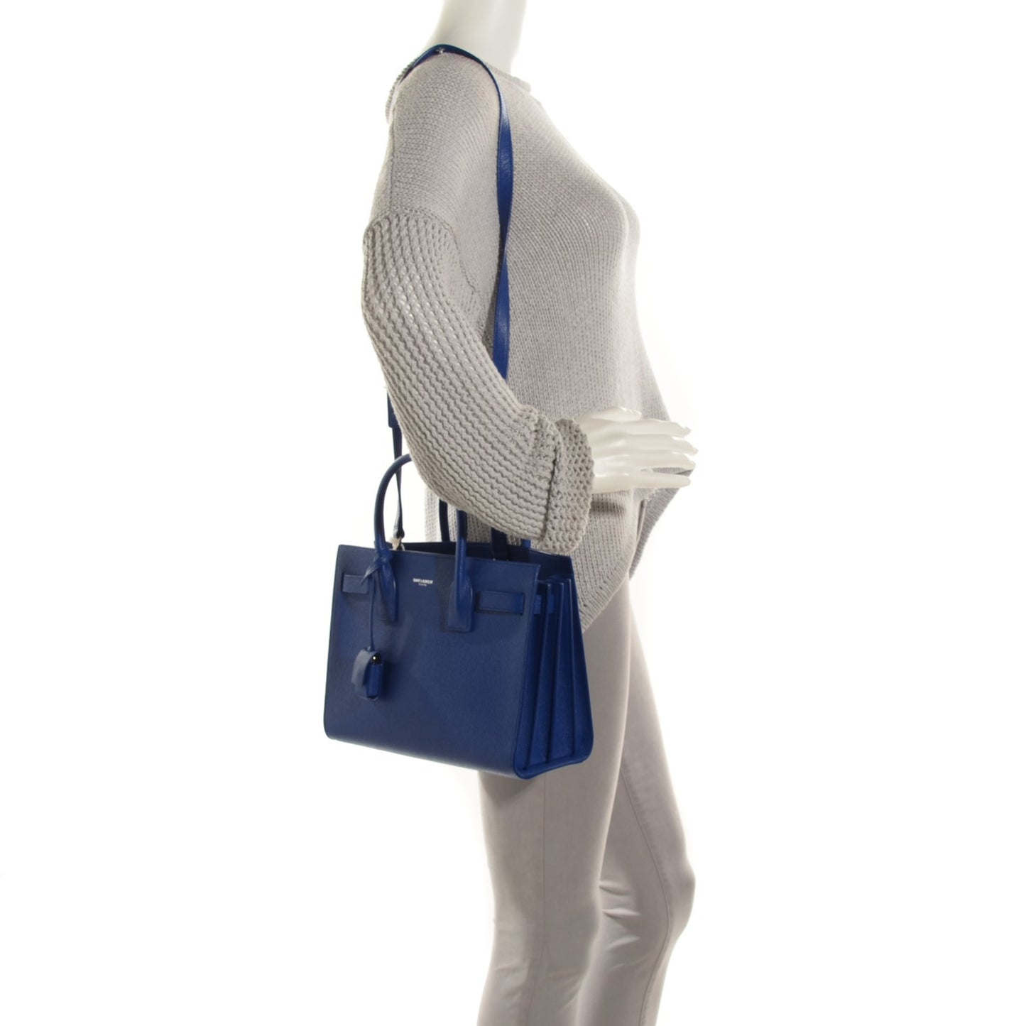 Grained Calfskin Nano Sac De Jour Royal Blue