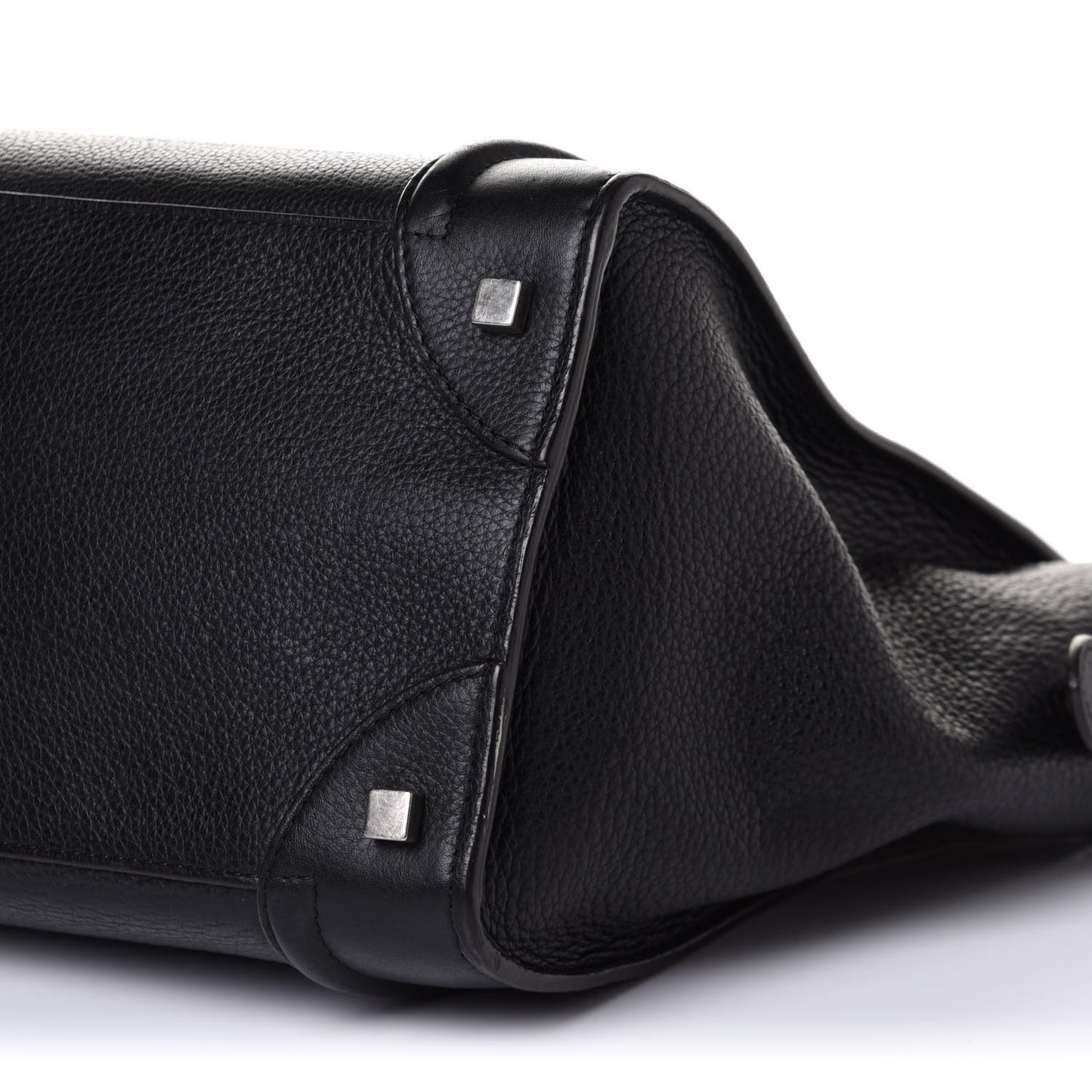 Drummed Calfskin Mini Luggage Black