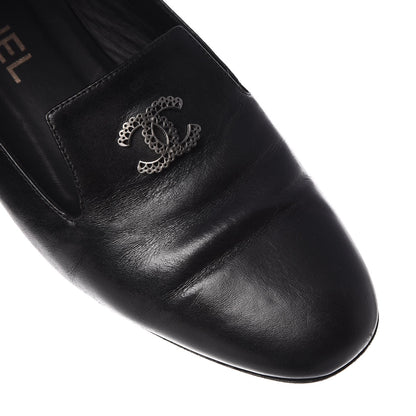 Chanel Lambskin CC Loafers 36.5 Black 12 of 13