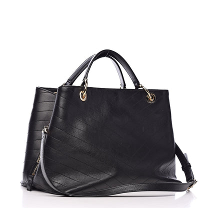Chanel Calfskin Stitched Large Chevron Chic Shopping Bag Black 3 of 26