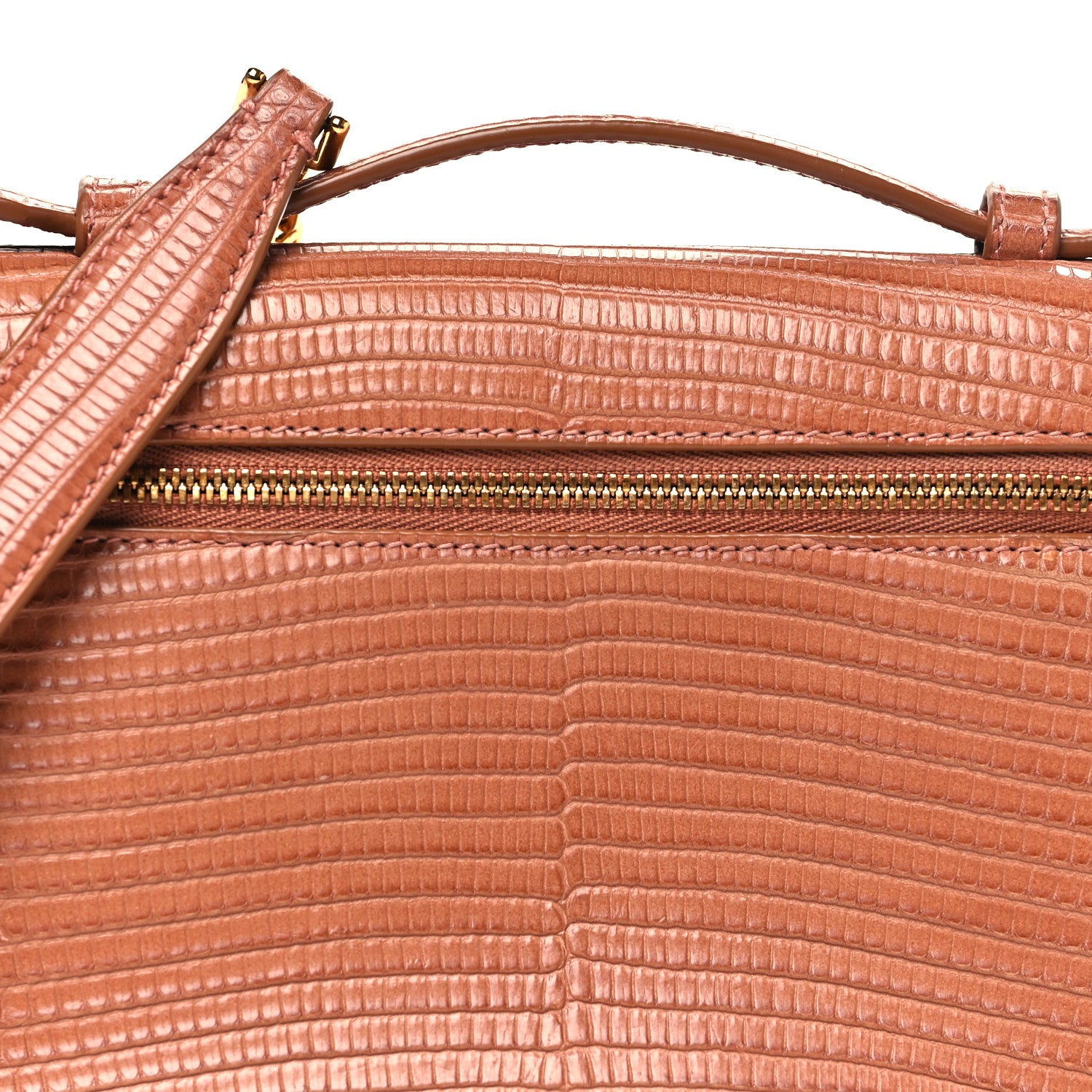 Loro Piana Lizard L19 Extra Pocket Pouch Brown 7 of 10