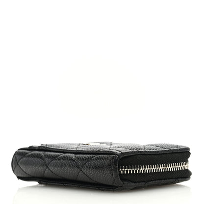 Chanel Caviar Quilted Zip Card Holder Black 4 of 8