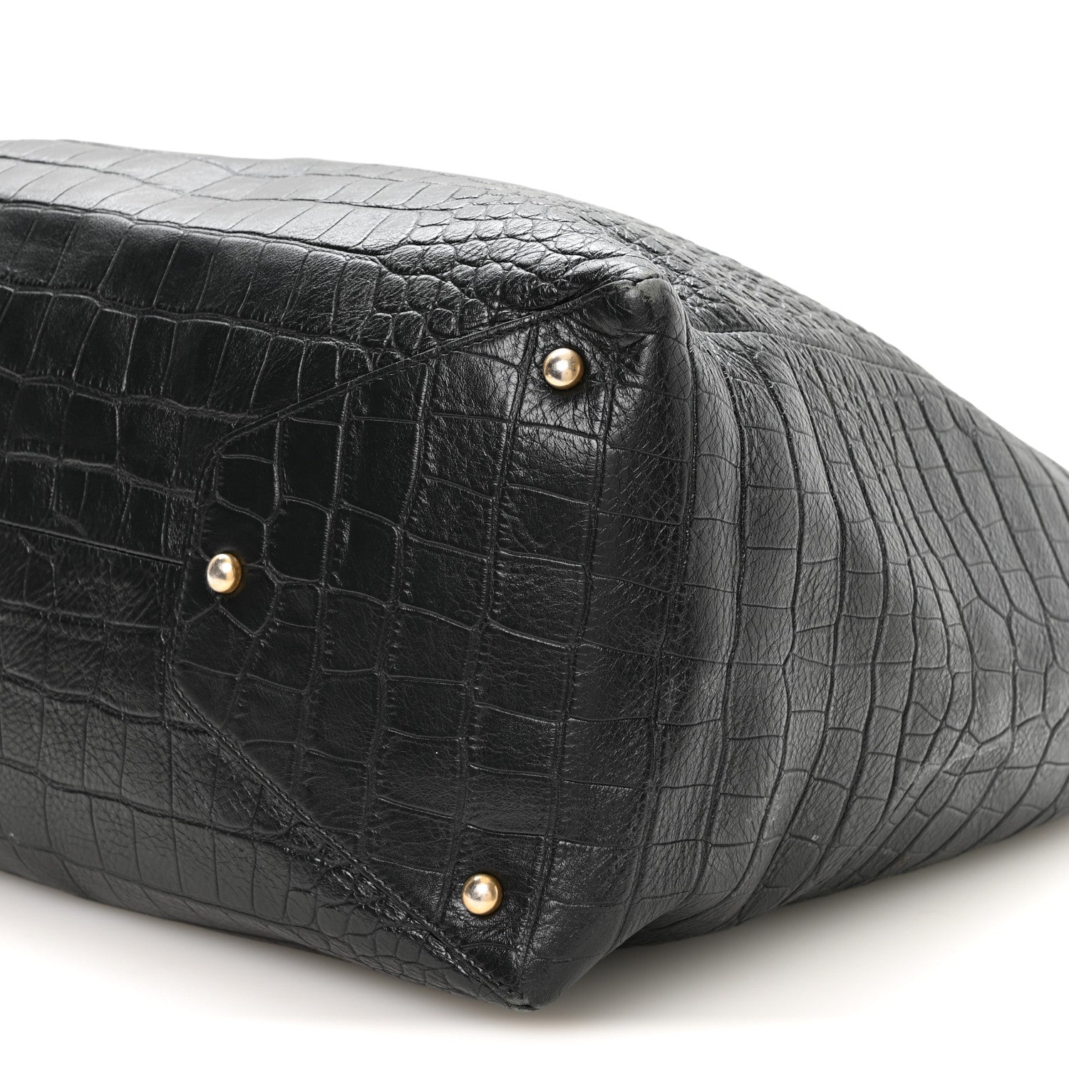 Chanel Calfskin Crocodile Embossed Large Cocodile Shopping Tote Black 10 of 10