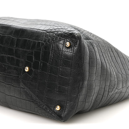Chanel Calfskin Crocodile Embossed Large Cocodile Shopping Tote Black 10 of 10