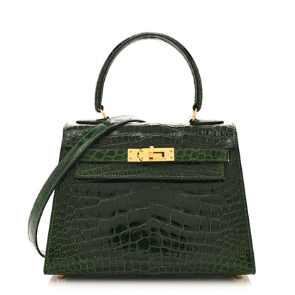 Hermes Alligator Mini Kelly Sellier 20 Vert Fonce 1 of 14