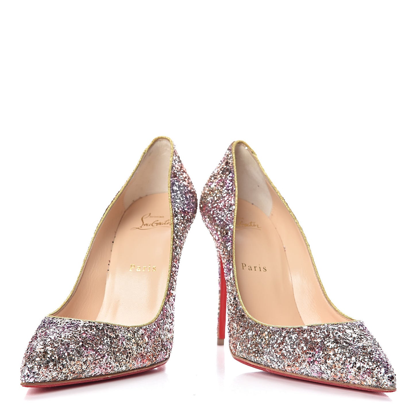 Glitter Aqua Ruban Metallic Pigalle Follies 100 Pumps 38 Rosette Gold