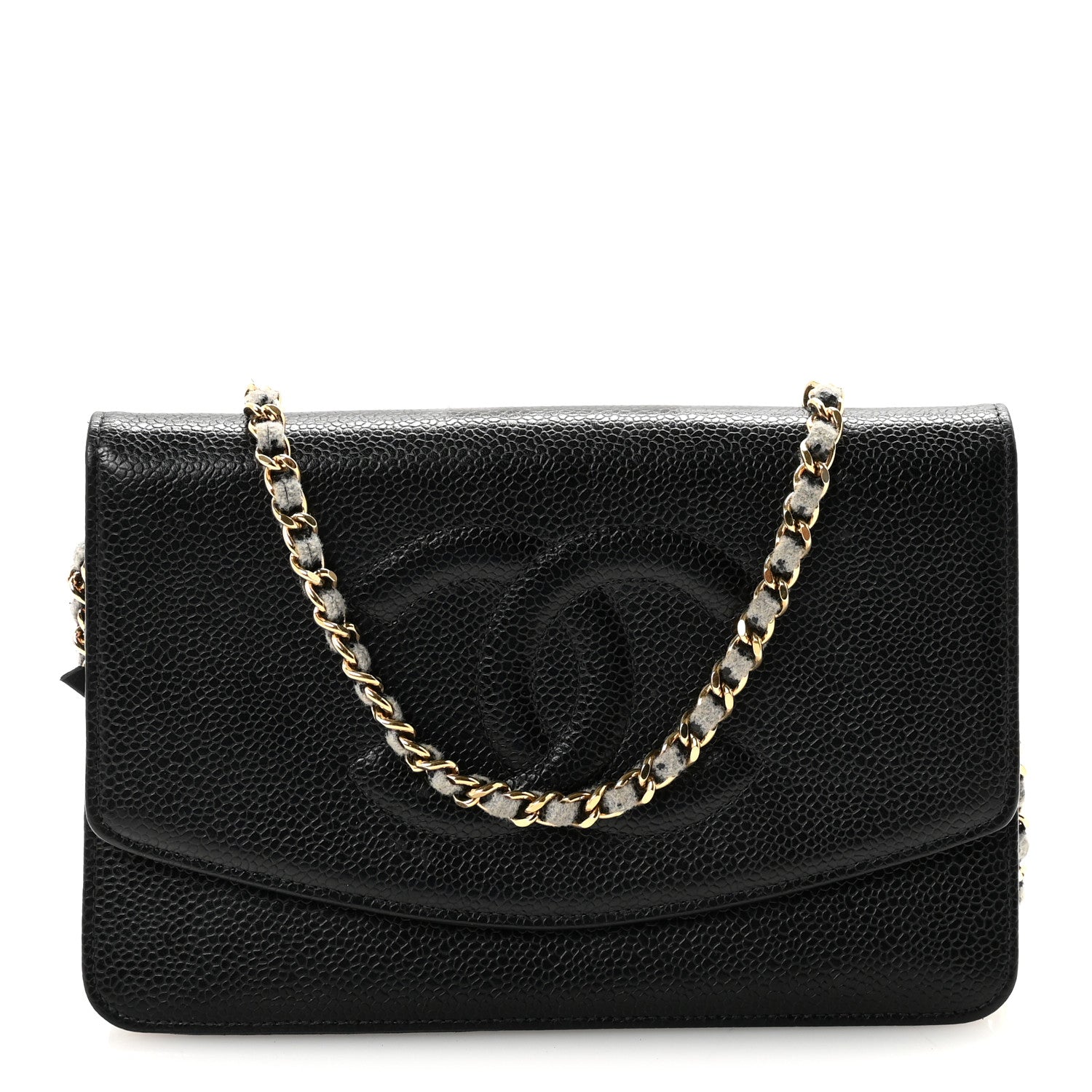 Chanel Caviar Timeless CC Wallet On Chain WOC Black 1 of 11