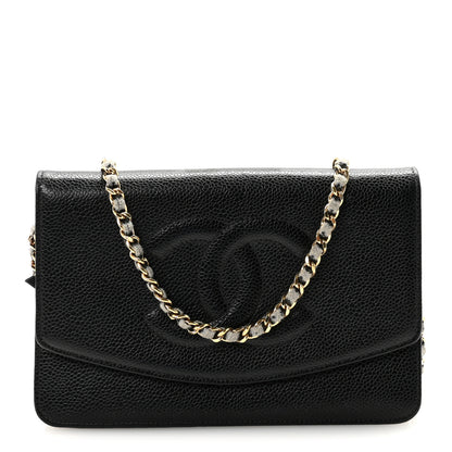 Chanel Caviar Timeless CC Wallet On Chain WOC Black 1 of 11