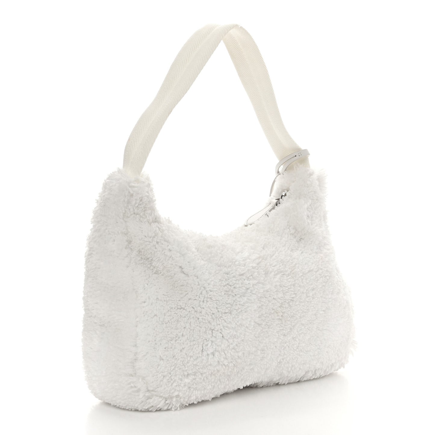 Terry Cloth Mini Re-Edition 2000 Bag White Black