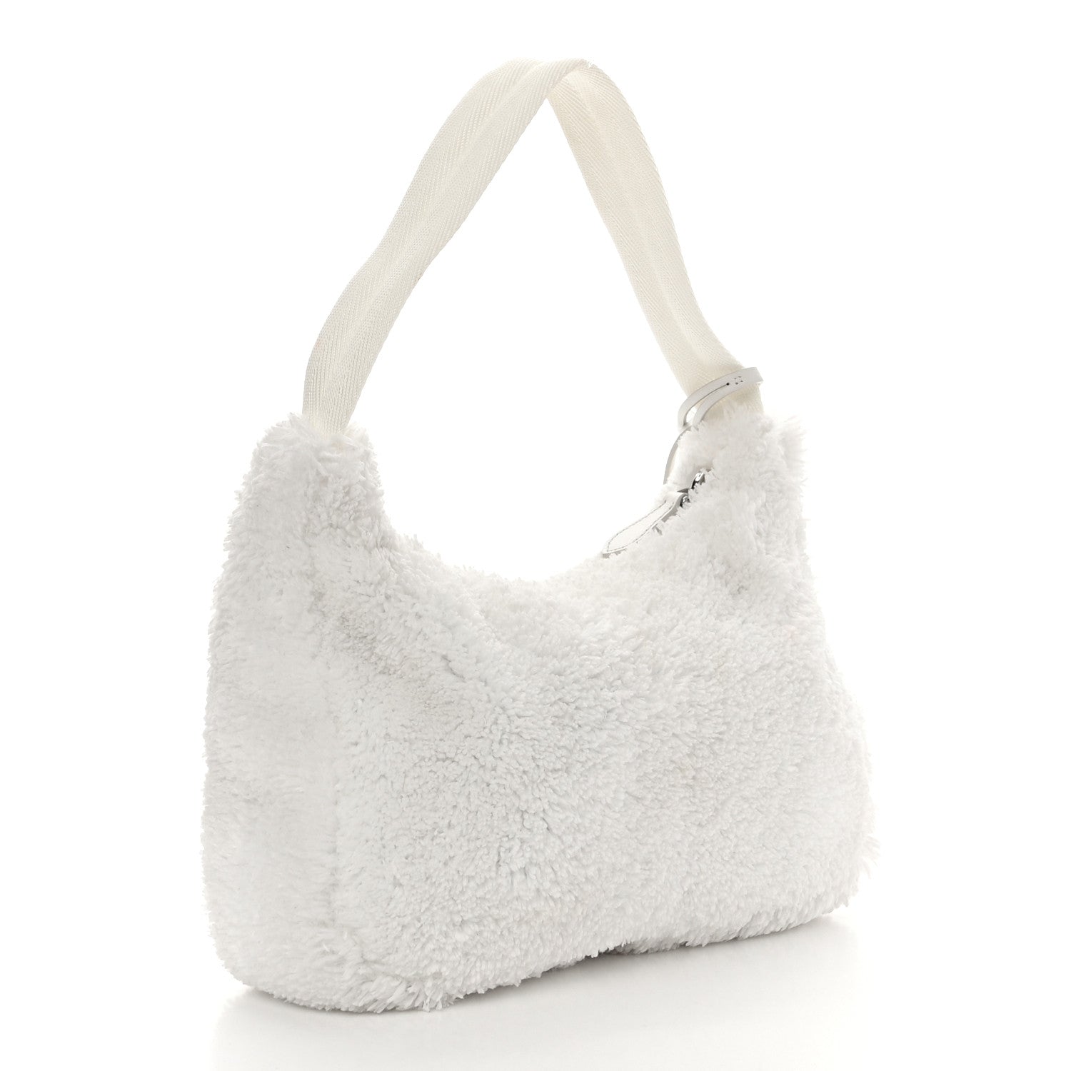Prada Terry Cloth Mini Re-Edition 2000 Bag White Black 3 of 11