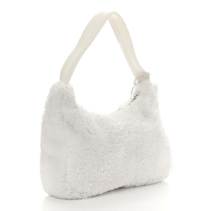 Prada Terry Cloth Mini Re-Edition 2000 Bag White Black 3 of 11