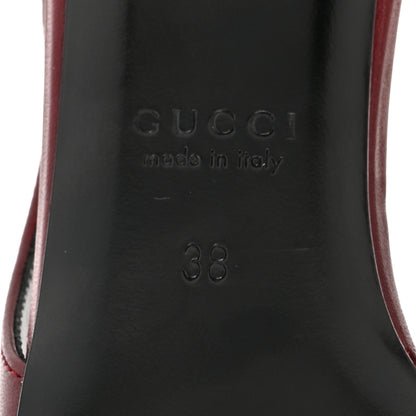 Gucci Malaga Kid Nappa Charlotte Signoria 35mm Slingback Pumps 38 Rosso Ancora 7 of 11