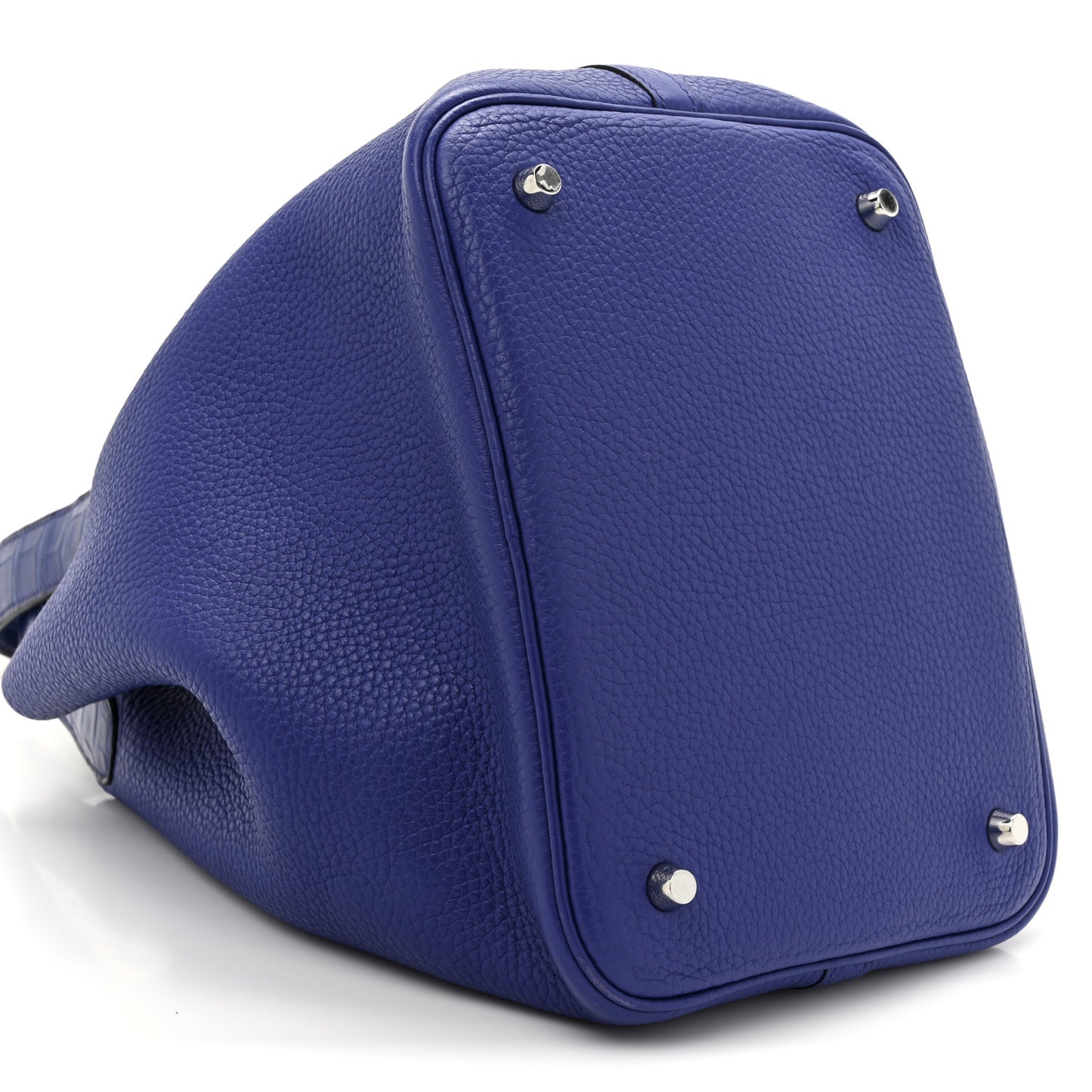 Taurillon Clemence Matte Alligator Picotin Lock Touch 22 MM Bleu Electrique