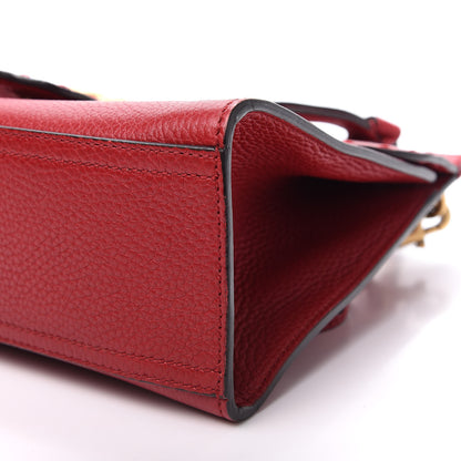 Gucci Calfskin Mini GG Marmont Top Handle Bag Vulcanic Red 7 of 11