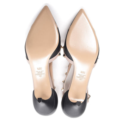 Valentino Garavani Nappa Rockstud Cross Strap D'Orsay 55mm Pumps 39.5 Black Poudre 5 of 9