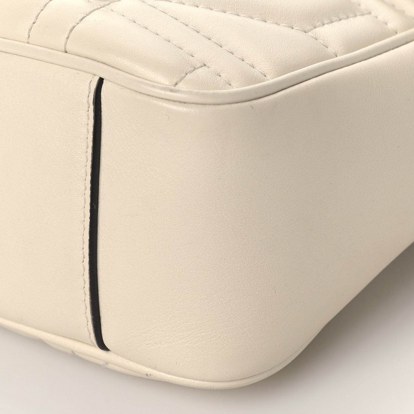Calfskin Matelasse Studded Medium GG Marmont Shoulder Bag White
