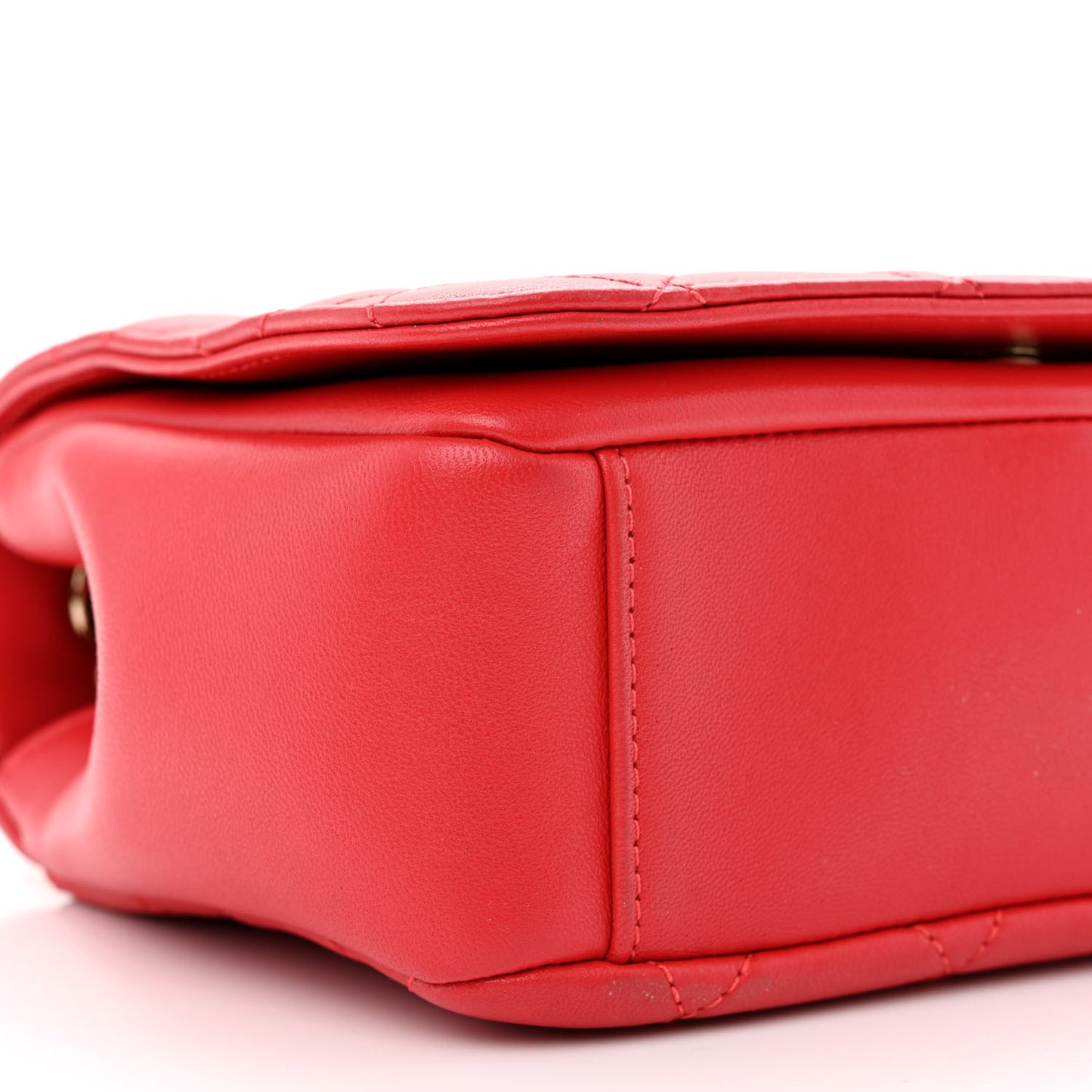 Lambskin Quilted Studded Beauty Begins Bag Fuchsia