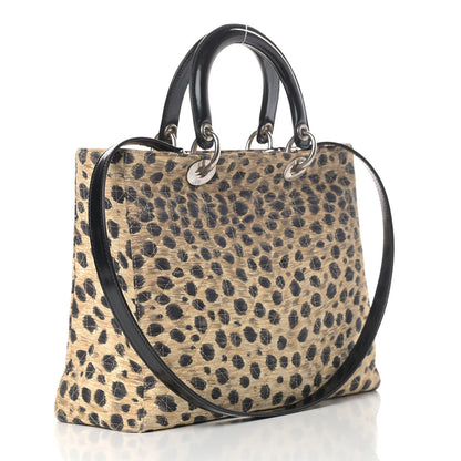 Christian Dior Canvas Leopard Print Large Lady Dior 2 of 5