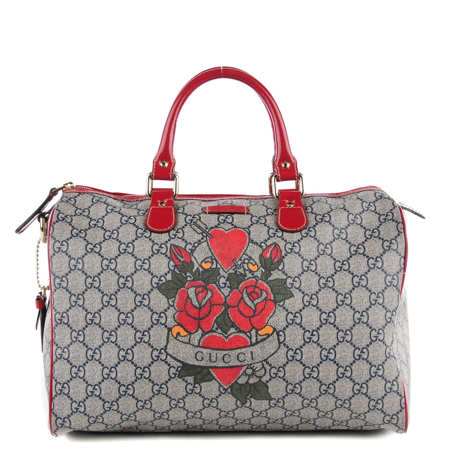 Gucci GG Plus Monogram Tattoo Heart Medium Joy Boston Red 1 of 7