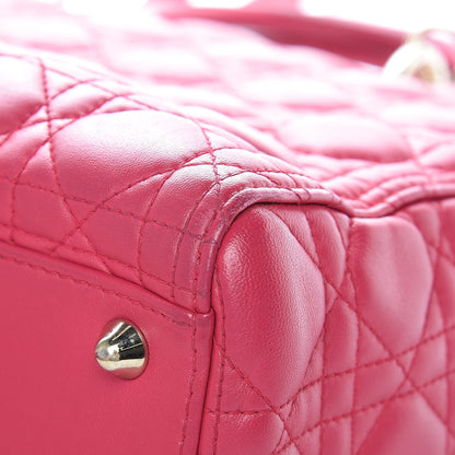 Christian Dior Lambskin Cannage Large Lady Dior Fuchsia 20 of 29