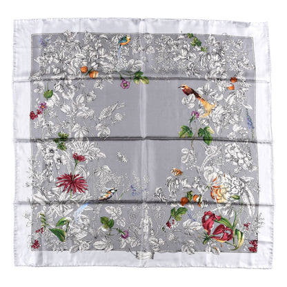 Gucci Silk Twill Wondergardenia Square Scarf Zinc Beige 1 of 4