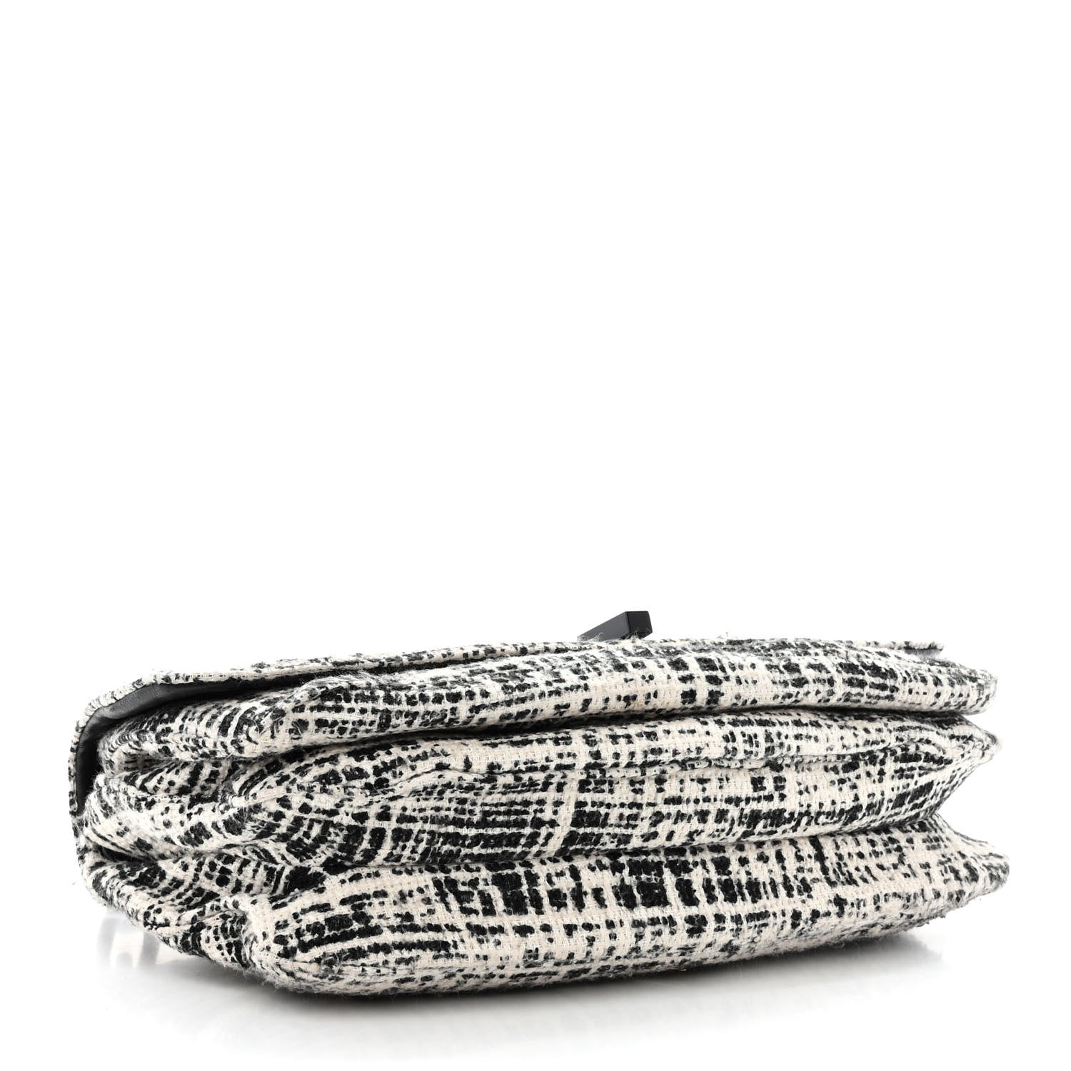 Prada Tela Tweed Chain Shoulder Bag White Black 4 of 12