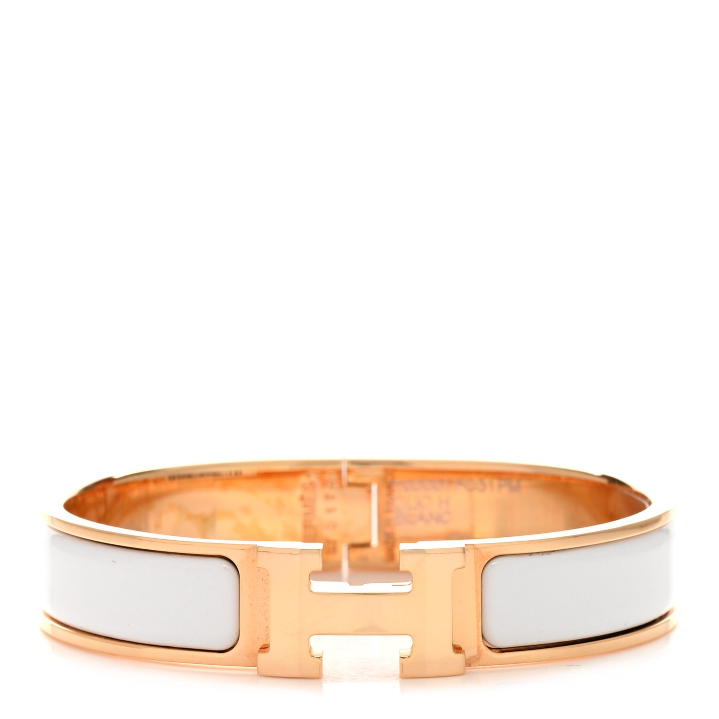 Enamel Narrow Clic Clac H Bracelet PM White