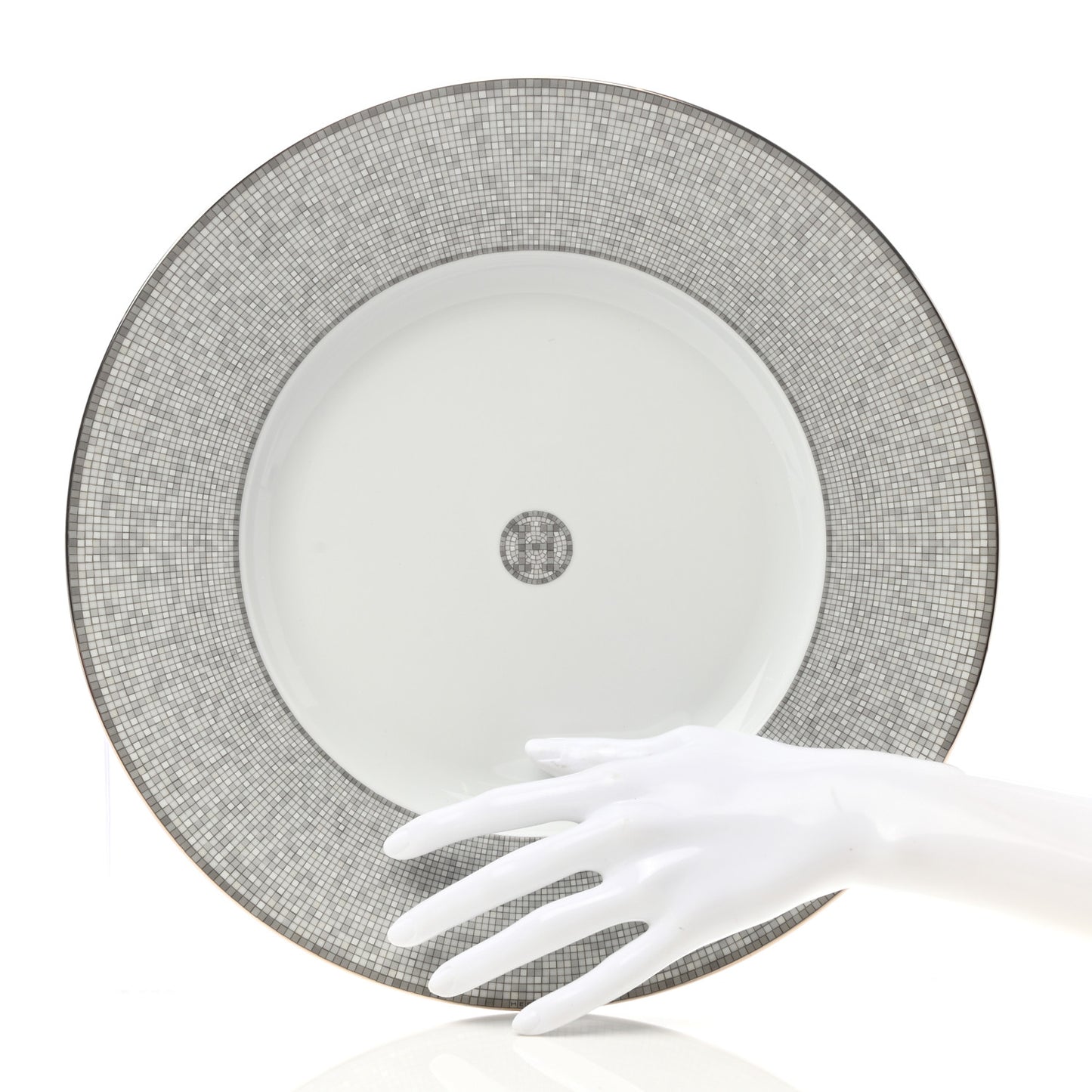 Porcelain Mosaique Au 24 Platine Presentation Plate Set of 2