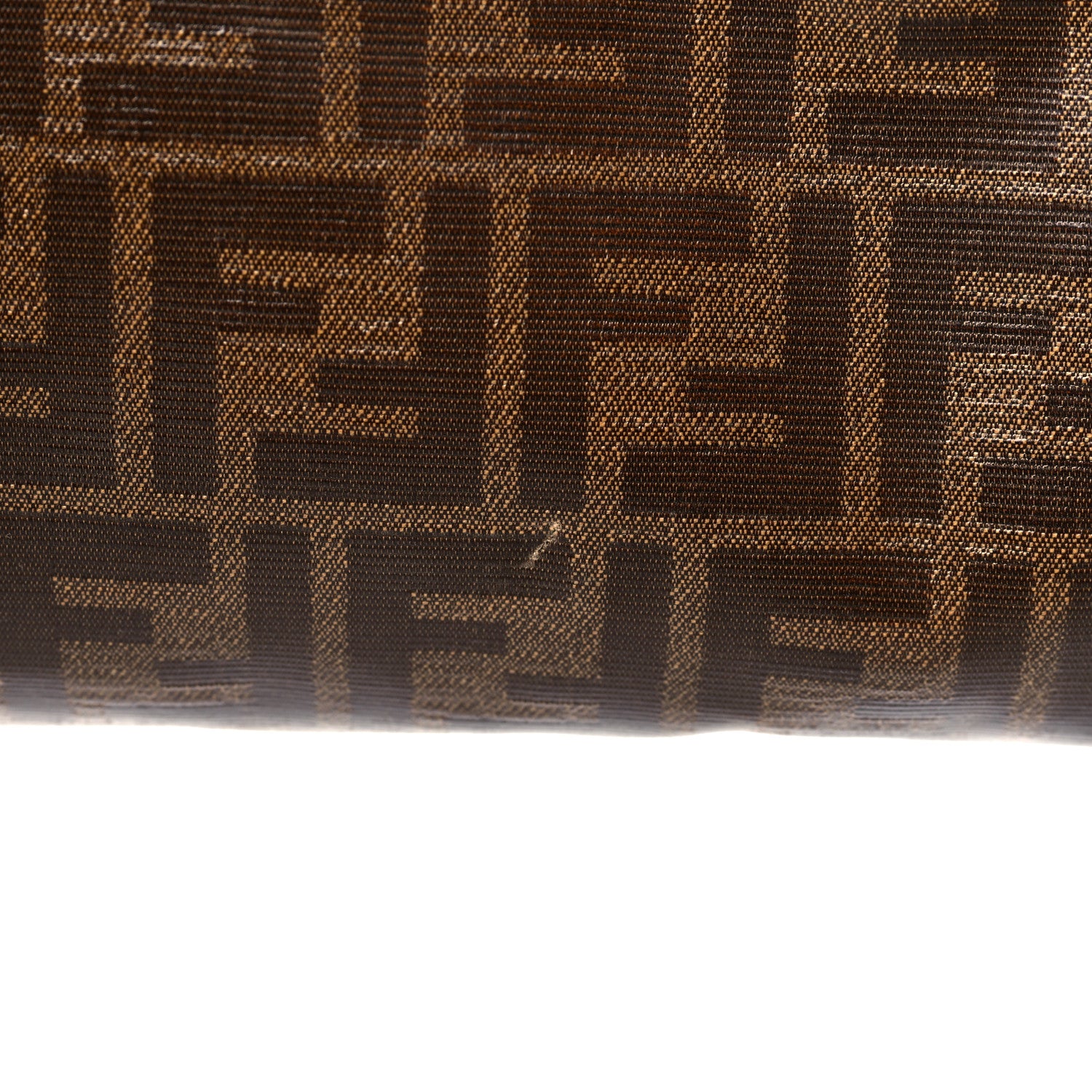Fendi Glazed Fabric Vitello Century Plexiglass FF 1974 Stamp Patch Medium Runaway Shopper Tote Mogano Panna Nocciola 11 of 11