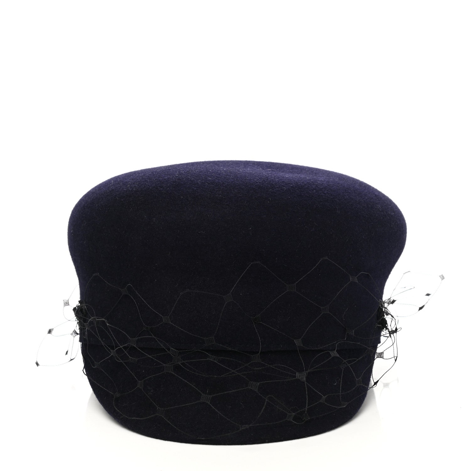 Christian Dior Cotton Canvas Arty Cap with Veil 58 Navy Blue 3 of 8