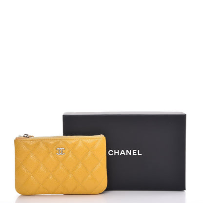 Chanel Caviar Quilted Small Cosmetic Case Yellow 8 of 8