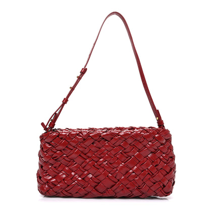 Bottega Veneta Calfskin Intrecciato Kalimero Cha-Cha Clutch Red 1 of 9