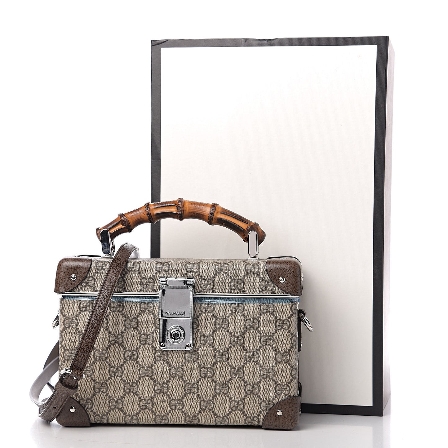 GG Supreme Monogram Globe-Trotter Beauty Case Brown