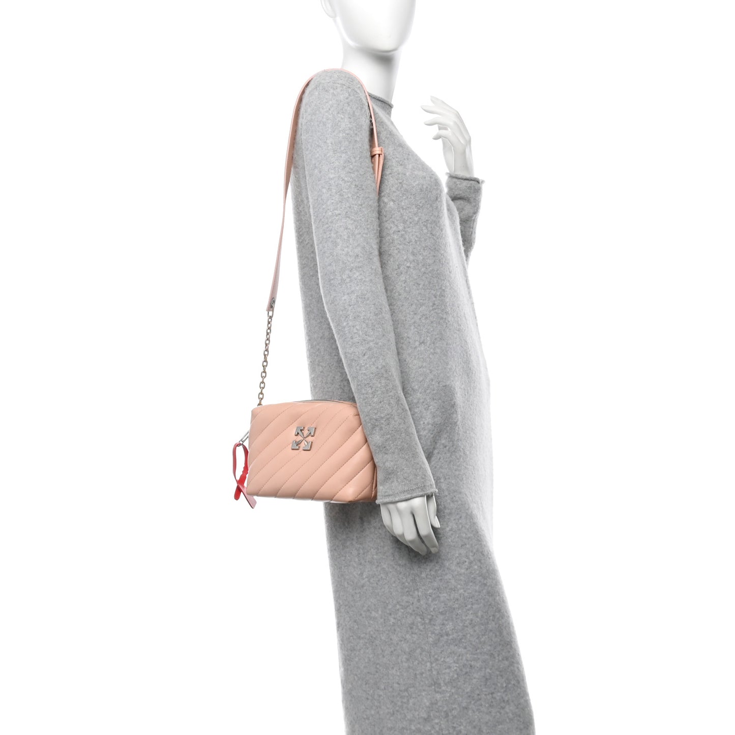 Calfskin Diagonal Quilted Jackhammer Camera Bag Pink
