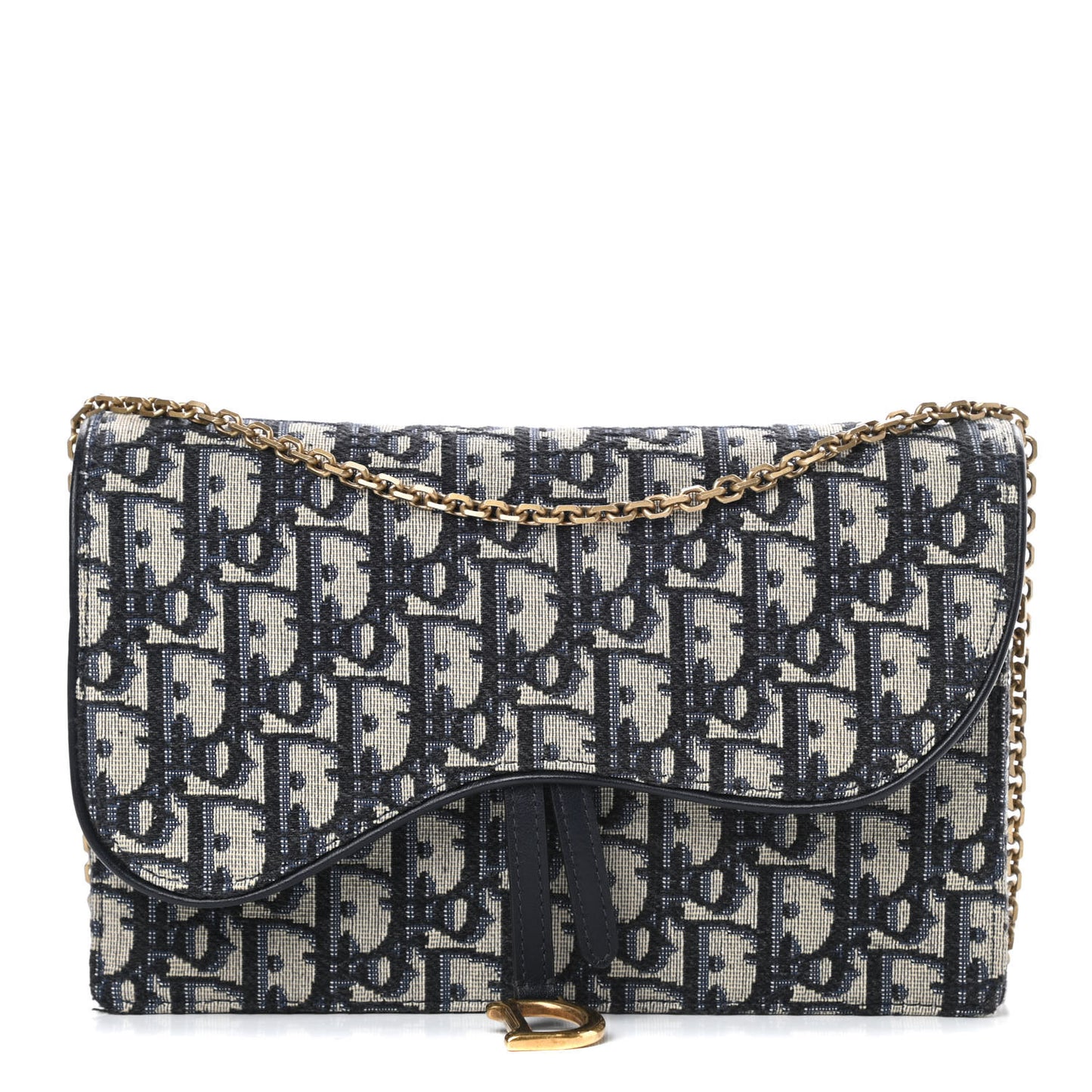 Oblique Saddle Chain Pouch Blue