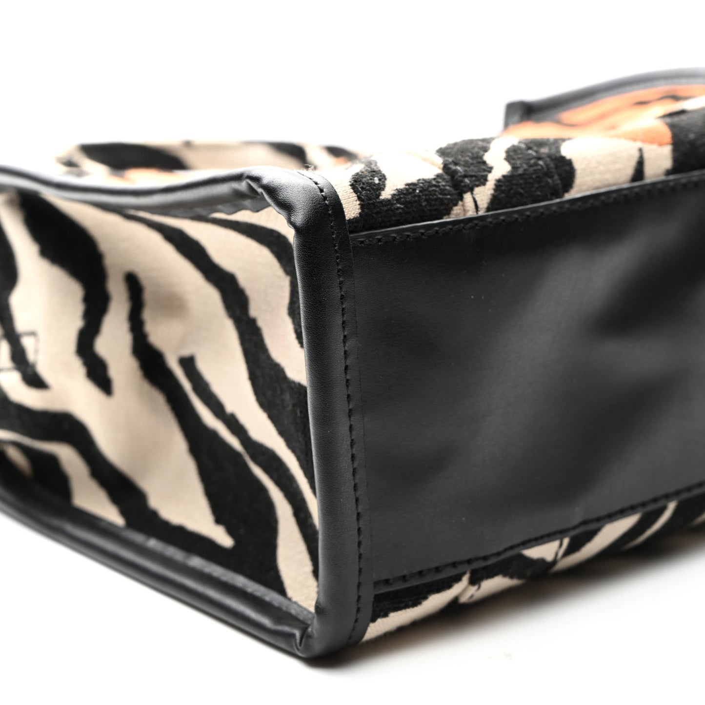 Cotton Canvas Zebra Tiger Print Mini The Traveler Tote Bag