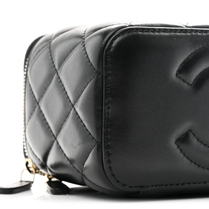 Chanel Lambskin Quilted Pearl Crush Small Vanity Case With Chain Black 9 of 11