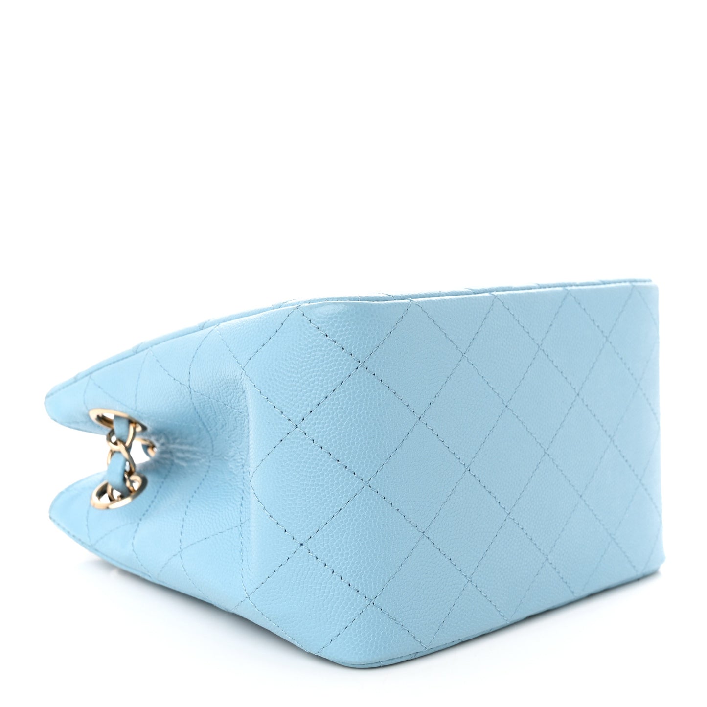 Caviar Quilted Mini Bucket Bag Blue